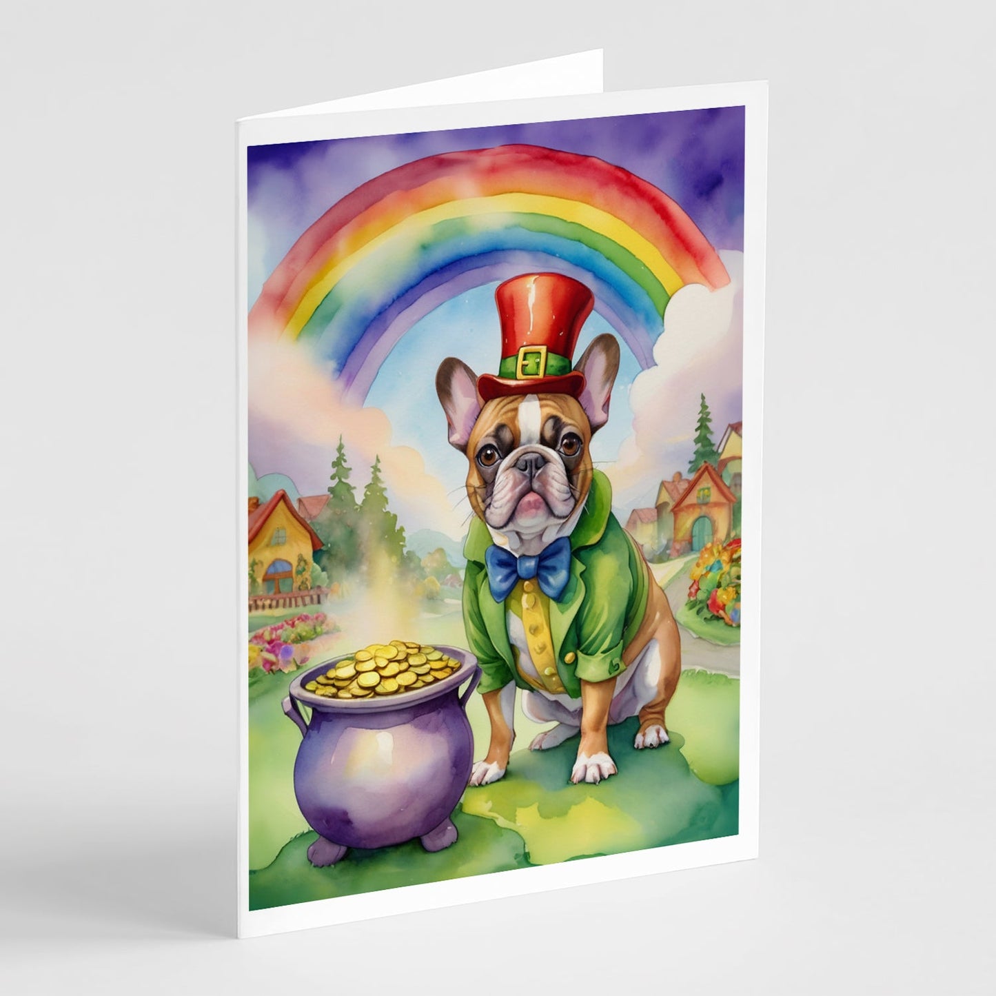 French Bulldog St Patrick's Day Greeting Cards Pack of 8-0