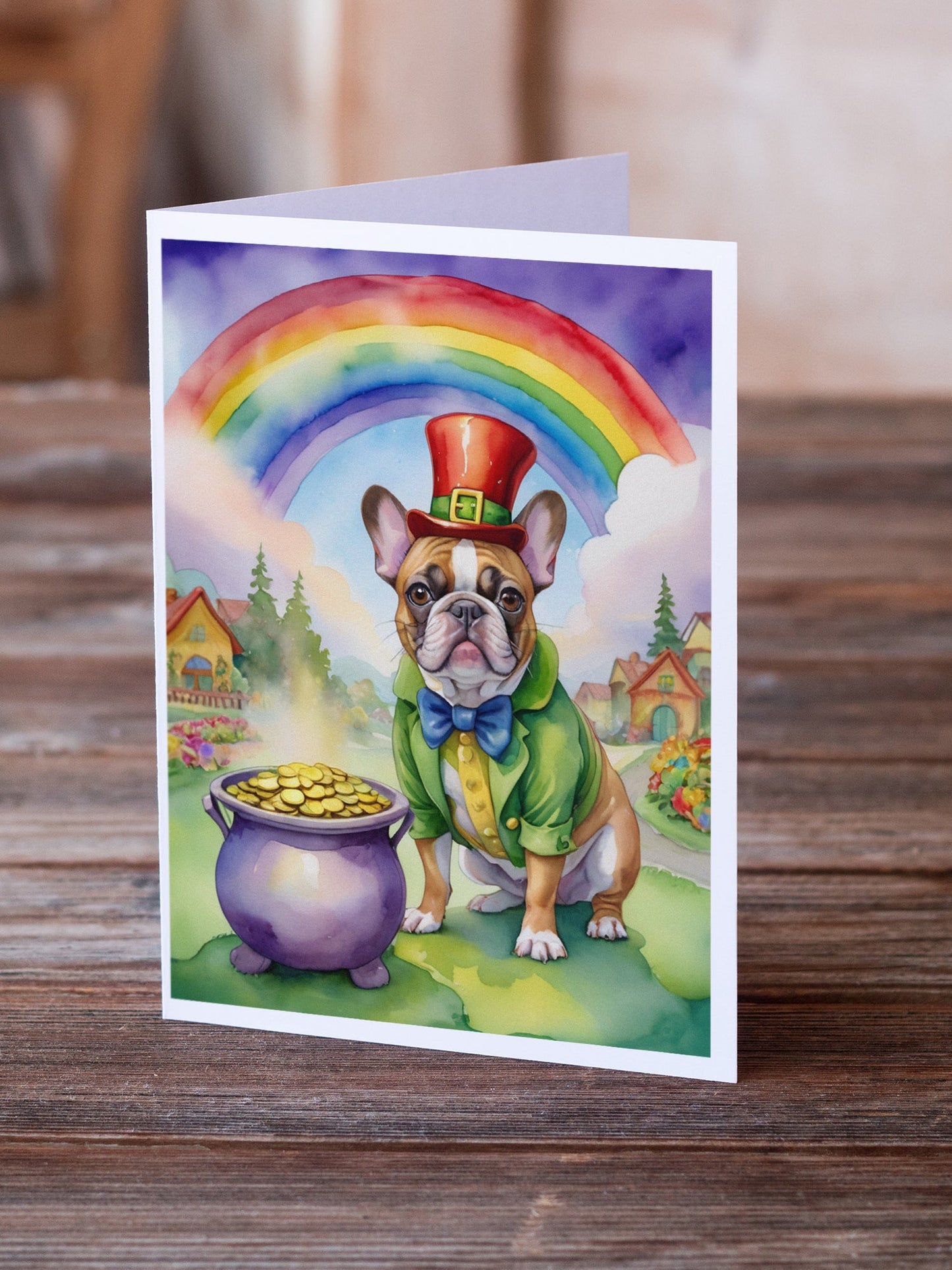 French Bulldog St Patrick's Day Greeting Cards Pack of 8-1
