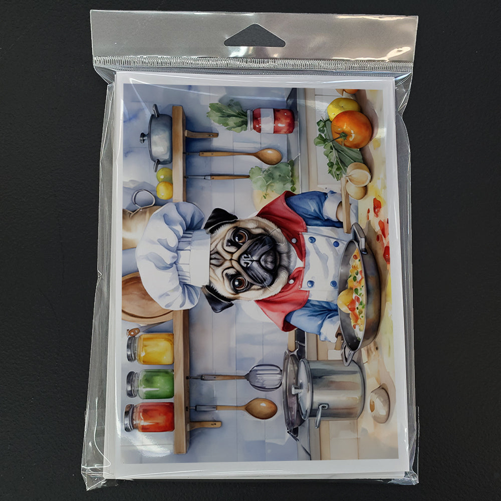 Pug The Chef Greeting Cards Pack of 8-2