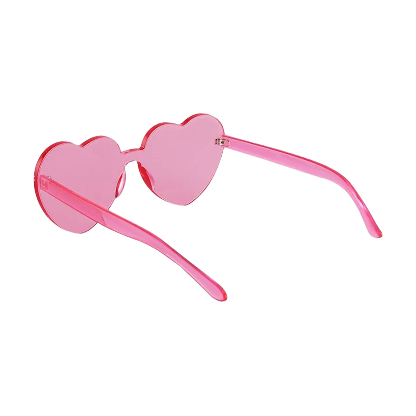 Unlit Heart Shaped Pink Frameless Fashion Glasses-1