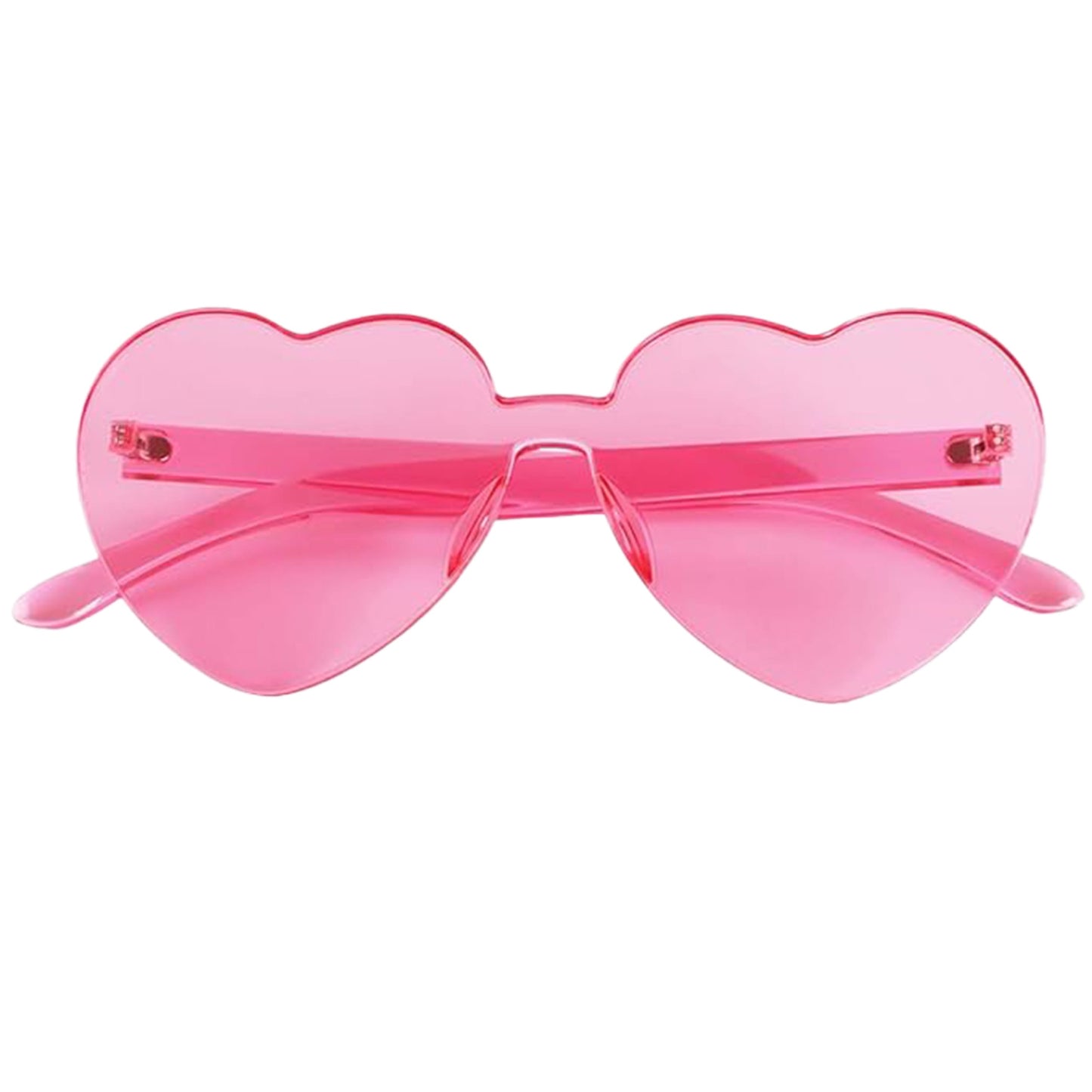 Unlit Heart Shaped Pink Frameless Fashion Glasses-2