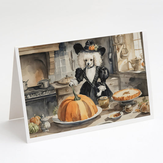 Poodle Fall Kitchen Pumpkins Greeting Cards Pack of 8-0