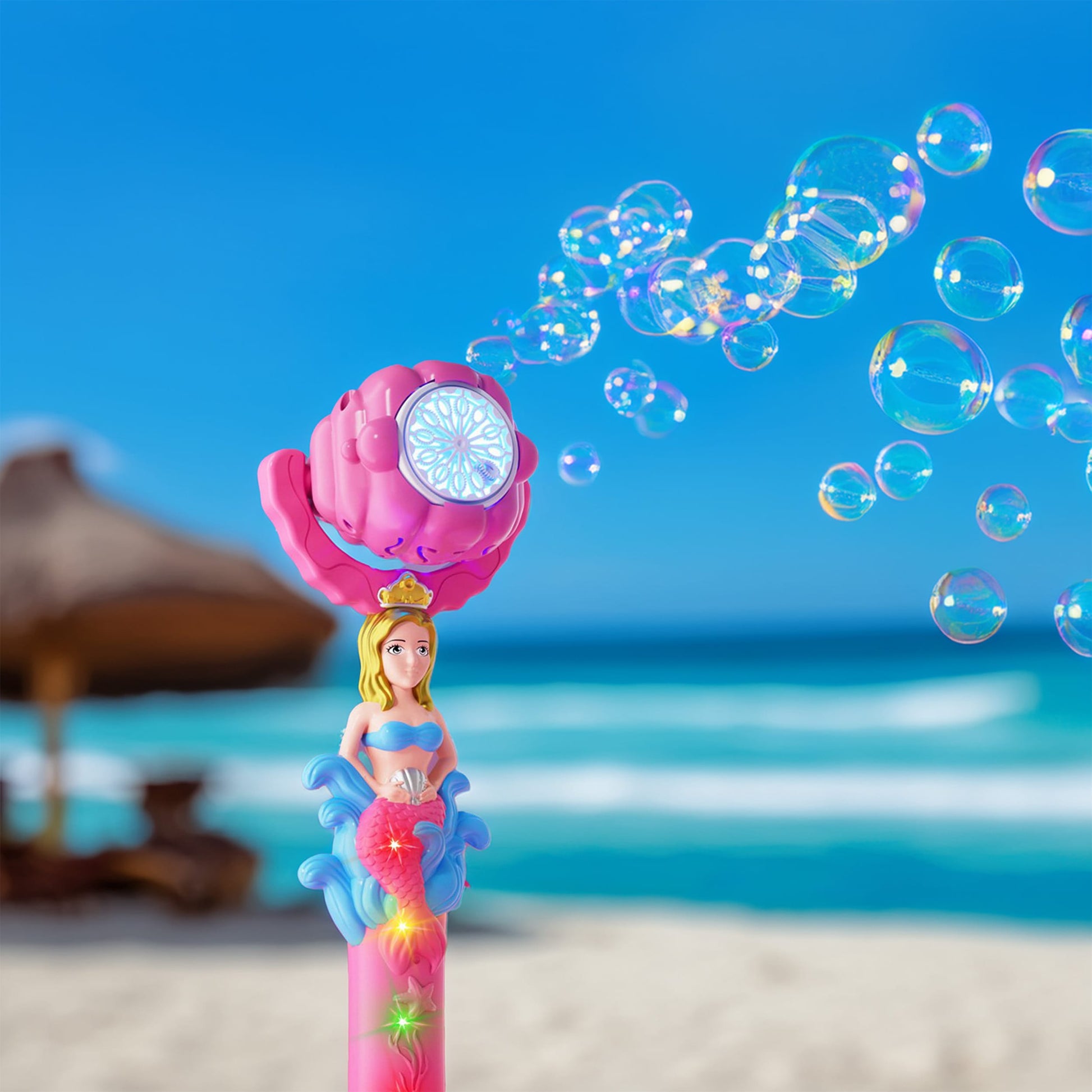 Light Up Seashell Mermaid Bubble Wand-4