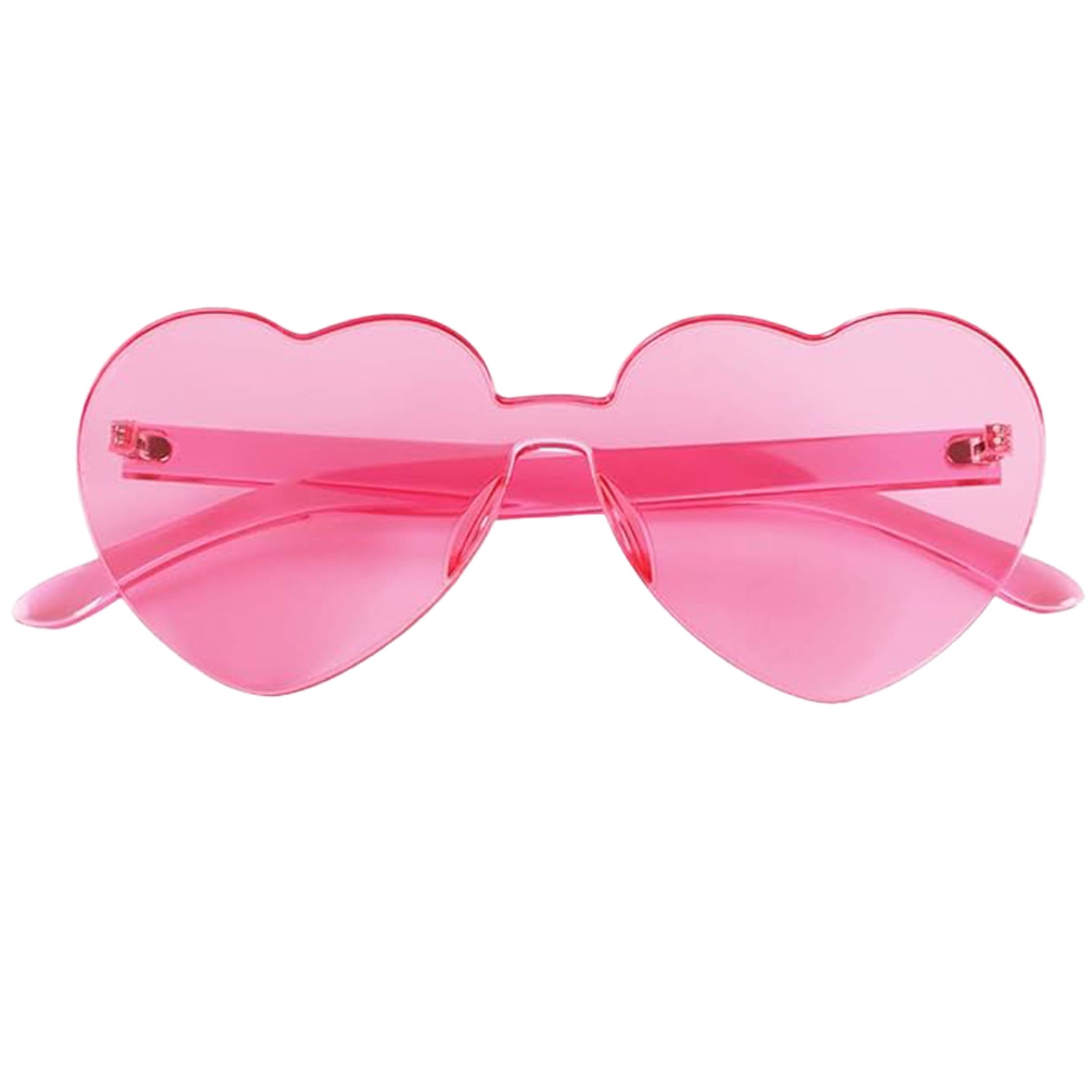 Unlit Heart Shaped Pink Frameless Fashion Glasses-2