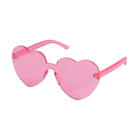 Unlit Heart Shaped Pink Frameless Fashion Glasses-0